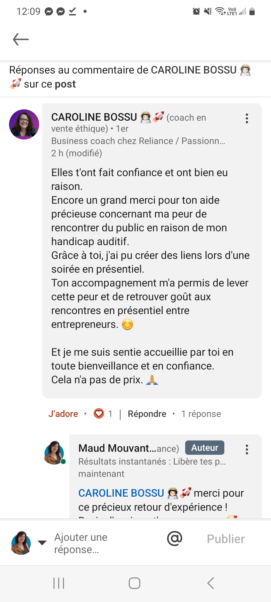 Témoignage Caroline Bossu
