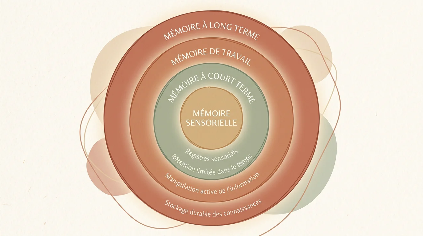 Schéma des quatre niveaux de mémoires à libérer