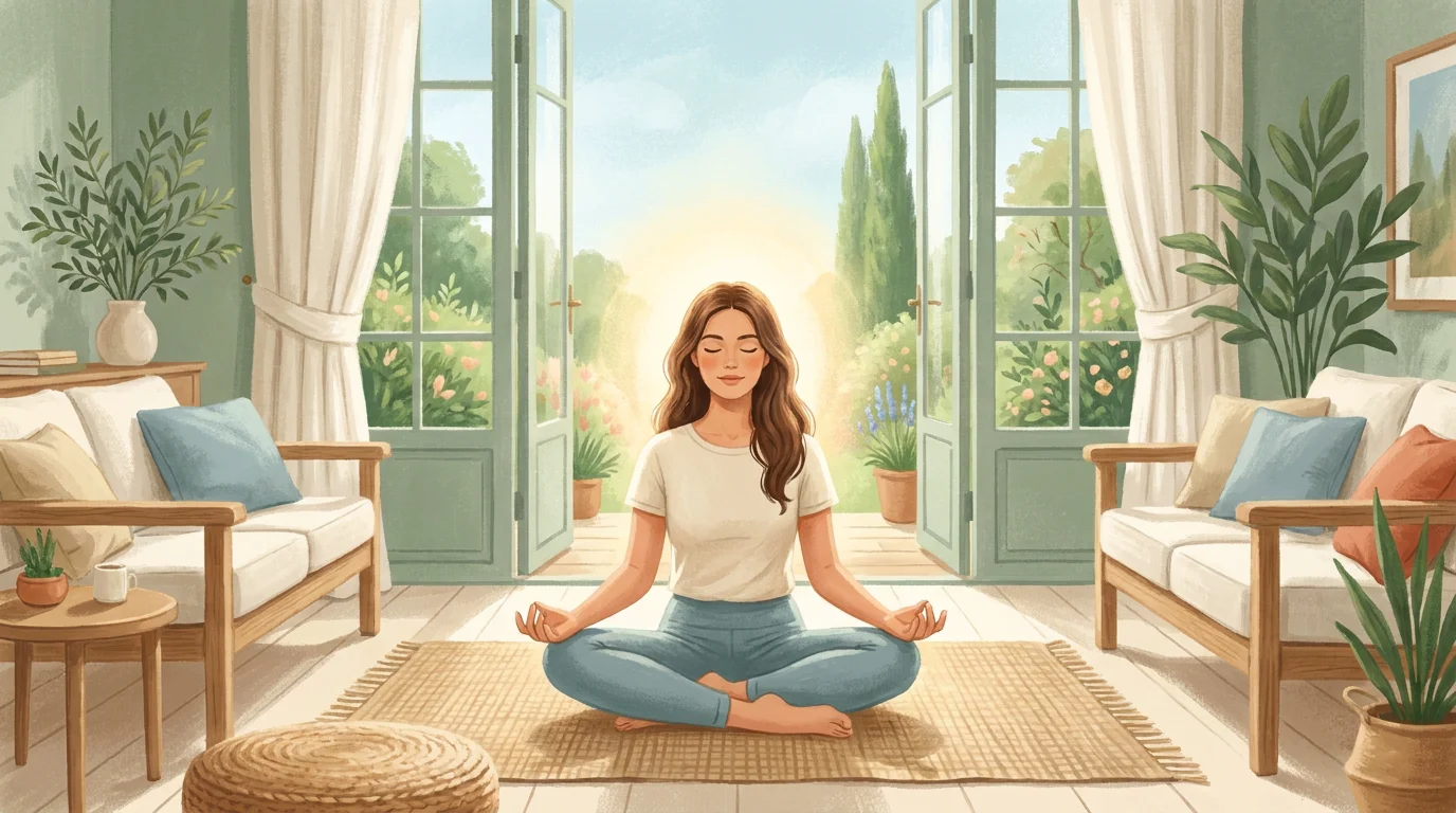 Femme pratiquant la méditation guidée pour la régulation émotionnelle