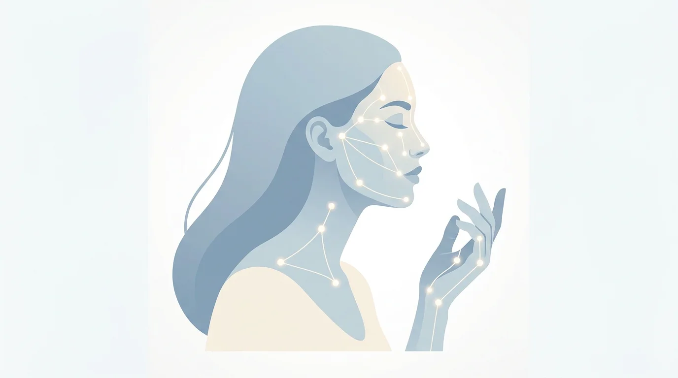 Points de tapotement EFT sur le corps féminin