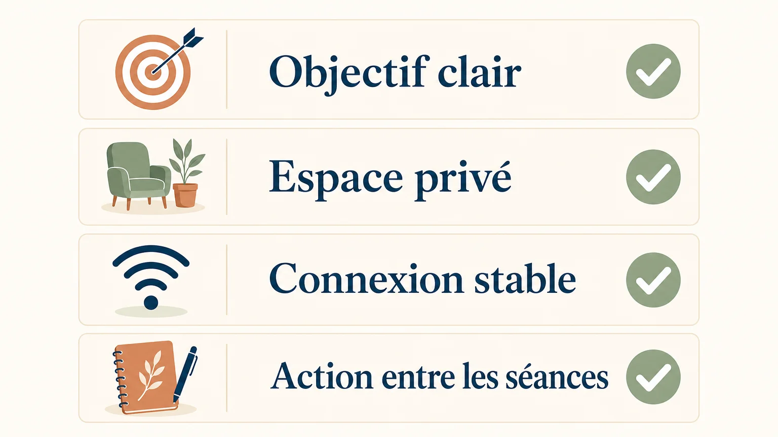 Checklist des conditions pour réussir une séance de coaching à distance