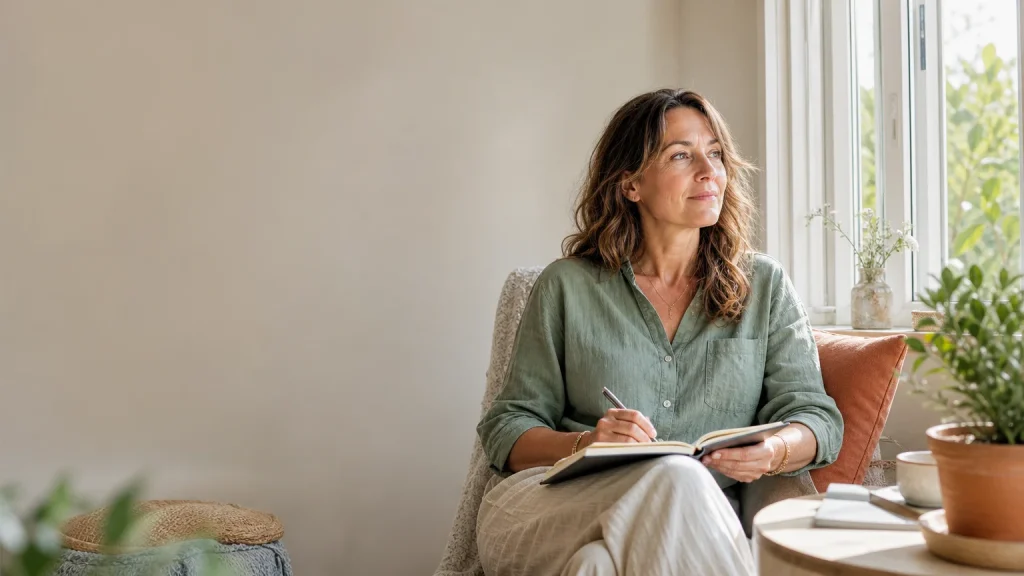 Femme réfléchissant à un accompagnement de libération émotionnelle