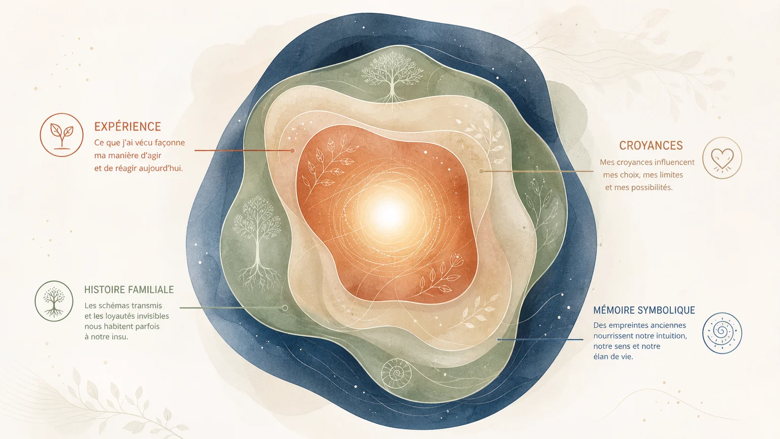 Illustration de quatre niveaux de mémoires émotionnelles