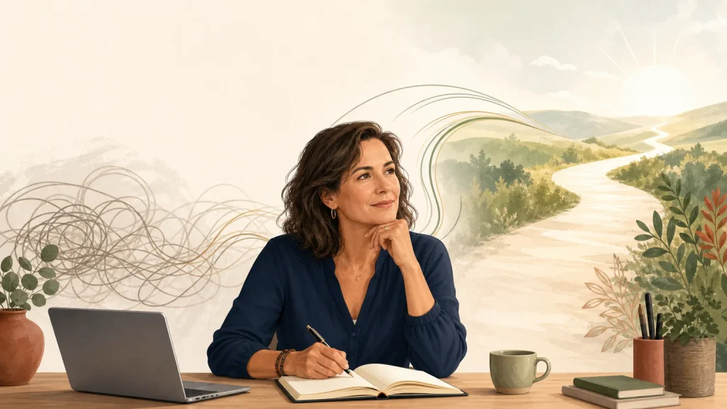 Entrepreneuse française retrouvant de la clarté face à ses blocages business