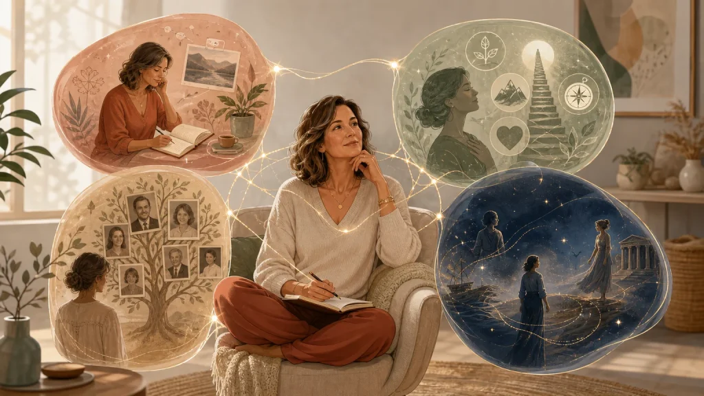 Illustration conceptuelle du coaching énergétique et des blocages inconscients